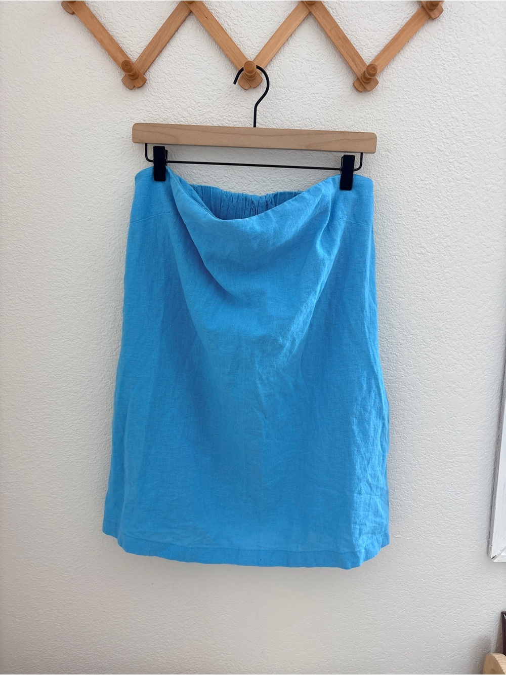 Free People Bright Blue Essentially The Best Cotton Linen Strapless Mini Dress - Picture 7 of 8